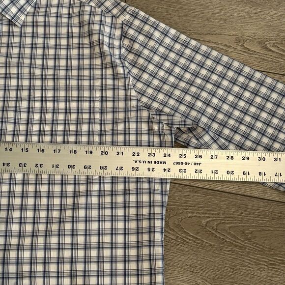 Peter Millar Summer Comfort Men’s Large Blue Plaid Long Sleeve Button Up Casual - Picture 5 of 7